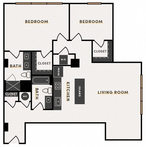 a floor plan of a 1 bedroom apartment